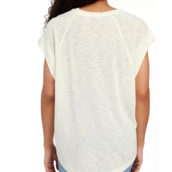 Free People We the Free Halo Stripe Tee-Shirt in Neon Lime and White Stripe - Picture 10 of 12